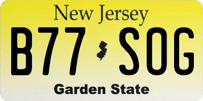 NJ license plate B77SOG