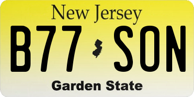 NJ license plate B77SON