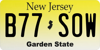 NJ license plate B77SOW
