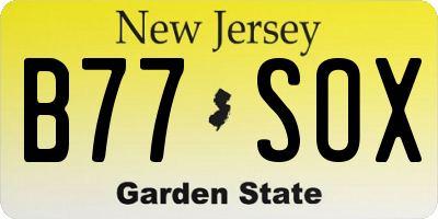 NJ license plate B77SOX