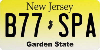 NJ license plate B77SPA