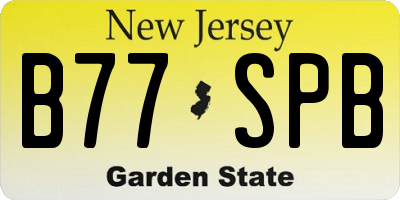 NJ license plate B77SPB
