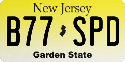 NJ license plate B77SPD