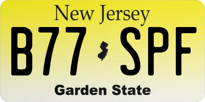 NJ license plate B77SPF