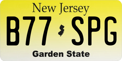 NJ license plate B77SPG