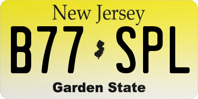 NJ license plate B77SPL