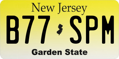 NJ license plate B77SPM