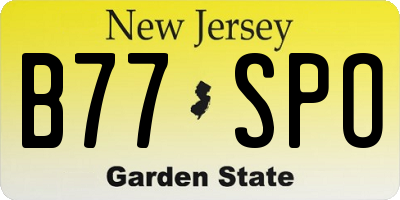 NJ license plate B77SPO