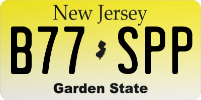 NJ license plate B77SPP