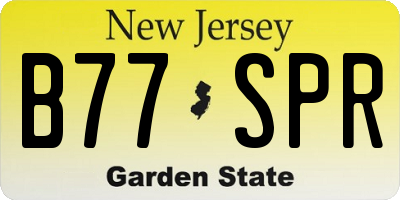 NJ license plate B77SPR