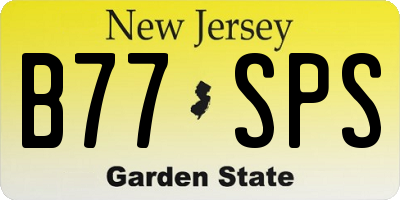 NJ license plate B77SPS
