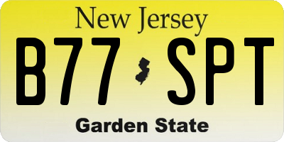 NJ license plate B77SPT