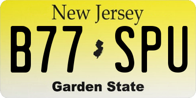 NJ license plate B77SPU