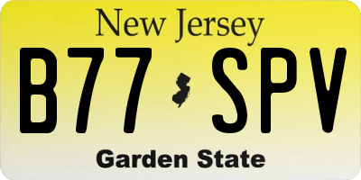 NJ license plate B77SPV