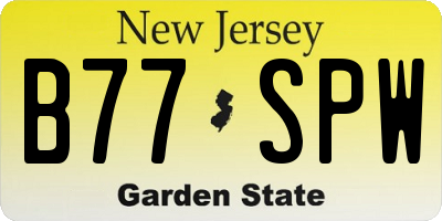 NJ license plate B77SPW