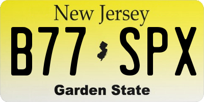 NJ license plate B77SPX
