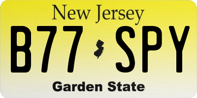NJ license plate B77SPY