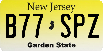 NJ license plate B77SPZ