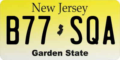 NJ license plate B77SQA