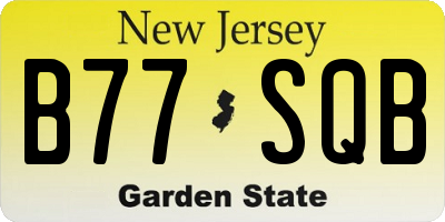 NJ license plate B77SQB