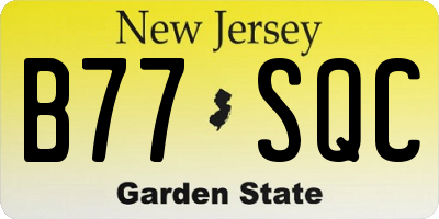 NJ license plate B77SQC
