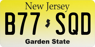 NJ license plate B77SQD
