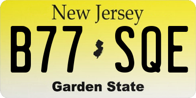 NJ license plate B77SQE