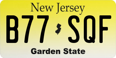 NJ license plate B77SQF