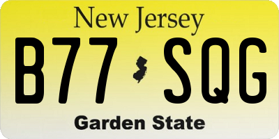 NJ license plate B77SQG