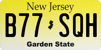 NJ license plate B77SQH