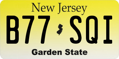 NJ license plate B77SQI