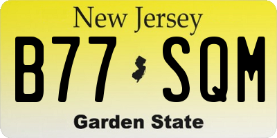 NJ license plate B77SQM