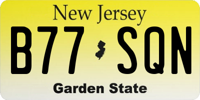 NJ license plate B77SQN