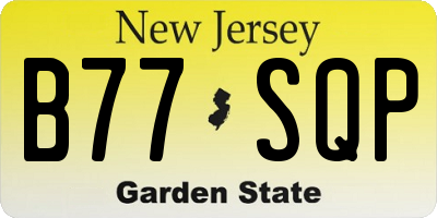 NJ license plate B77SQP
