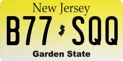 NJ license plate B77SQQ