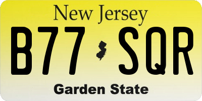 NJ license plate B77SQR