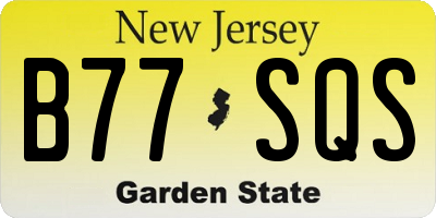 NJ license plate B77SQS