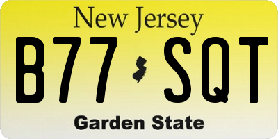 NJ license plate B77SQT
