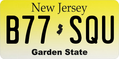 NJ license plate B77SQU