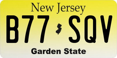 NJ license plate B77SQV