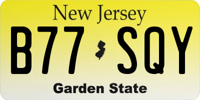NJ license plate B77SQY