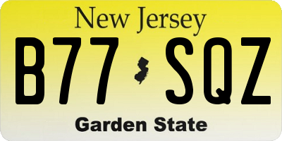 NJ license plate B77SQZ