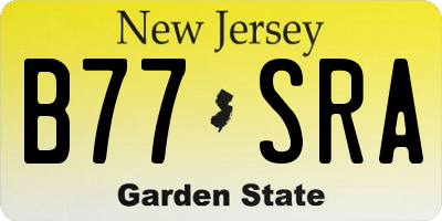 NJ license plate B77SRA