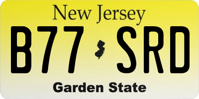 NJ license plate B77SRD