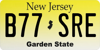 NJ license plate B77SRE