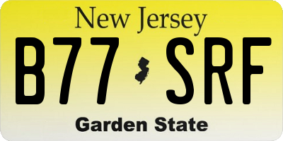 NJ license plate B77SRF