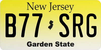 NJ license plate B77SRG