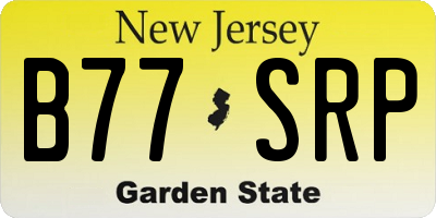 NJ license plate B77SRP