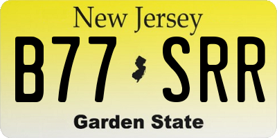 NJ license plate B77SRR