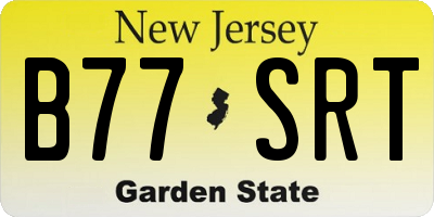 NJ license plate B77SRT